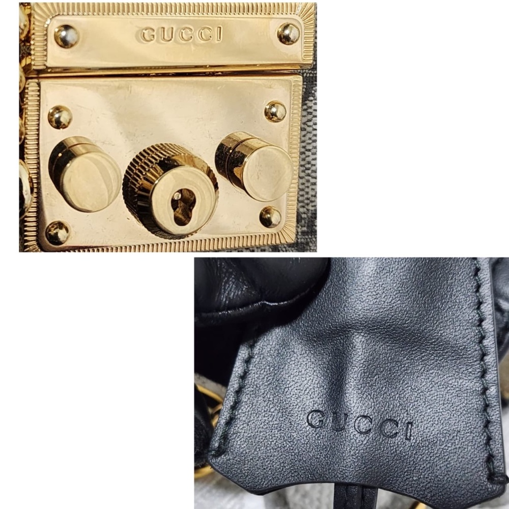 Authentic GUCCI GG Supreme Monogram Small Padlock Tote Black - Picture 7 of 14